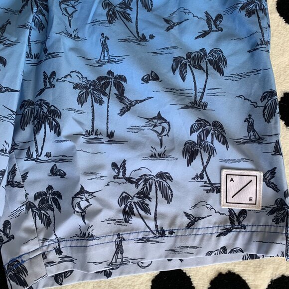 American Eagle Board Shorts Tropical Surf Beach Vacation Swim Trunks - Picture 2 of 10